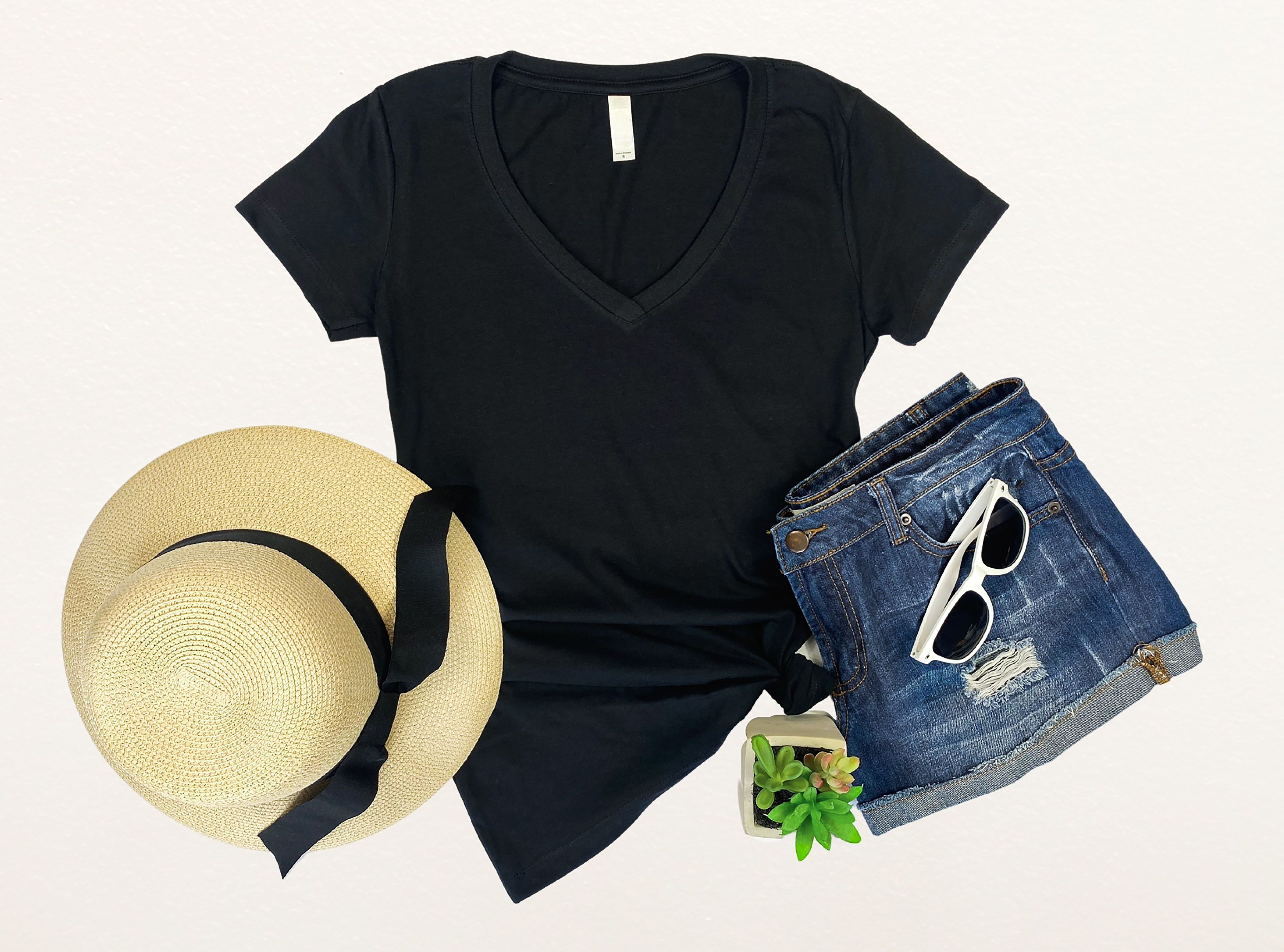 Women’s V-Neck Tee (Black)